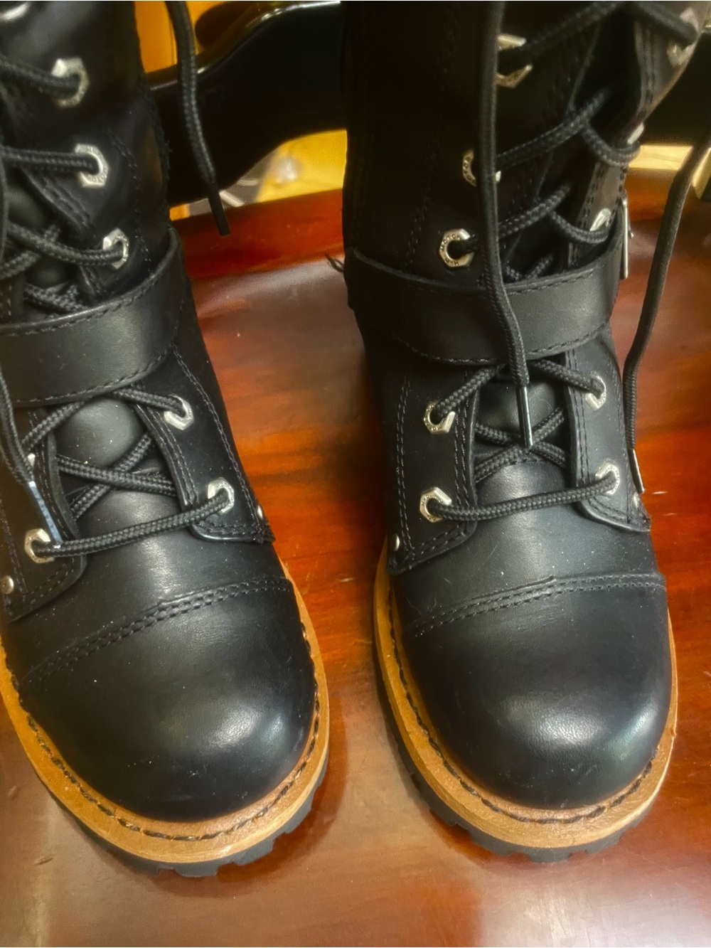 Harley Davidson ALBARA Lace Up BAD A... Biker Boots! 8M - Picture 5 of 9